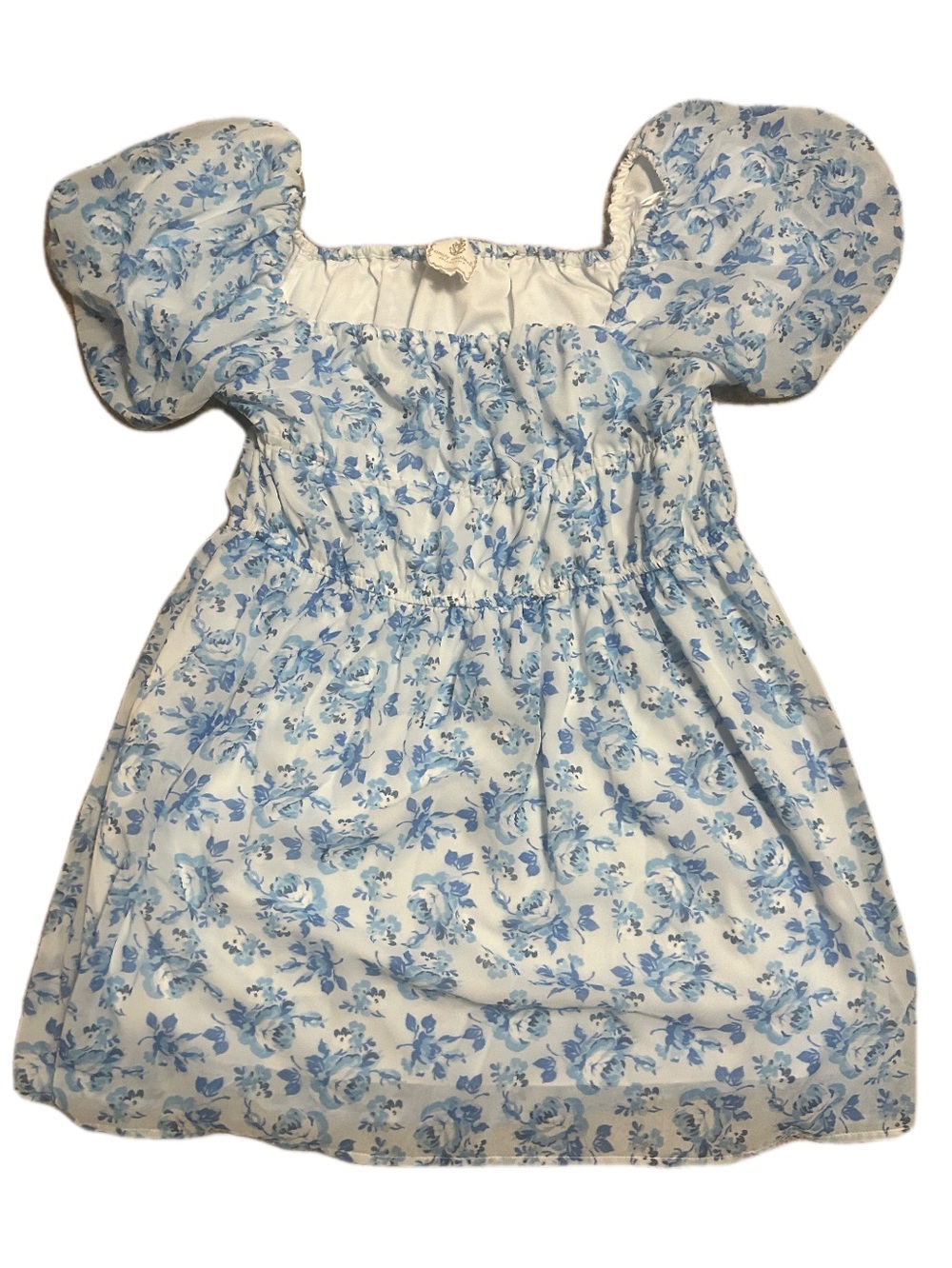 Simply Southern Light Blue Floral Puffer Sleeve Dress